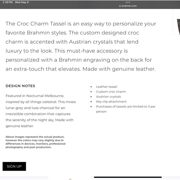 Brahmin Croc Tassel Charm/Keychain, NWT - Picture 9 of 10